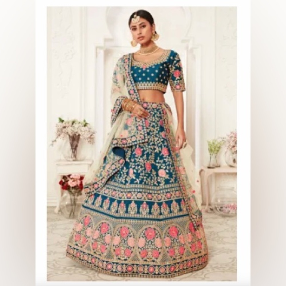 Beautiful embroidered lehenga. Semi stiched